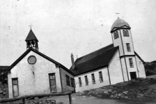 012: Red Island church, with the old school (formerly the old church) at the left. [courtesy of Mollie McCarthy]